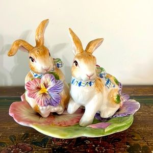 Fitz & Floyd Halcyon 3 Piece Salt & Pepper on Tray